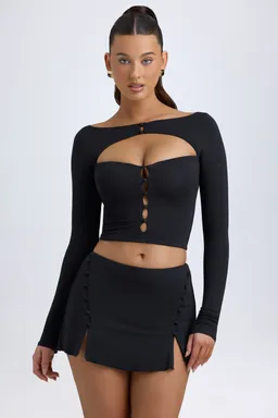 Minifalda modal detalle botones tiro bajo de Oh Polly en Faldas para argentina