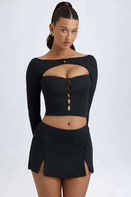 Minifalda modal detalle botones tiro bajo de Oh Polly en Faldas para argentina