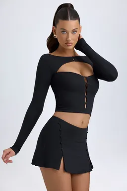 Minifalda modal detalle botones tiro bajo de Oh Polly en Faldas para argentina