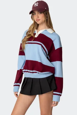 Sweater polo rayado kian de Edikted en Buzos y Sweaters para argentina