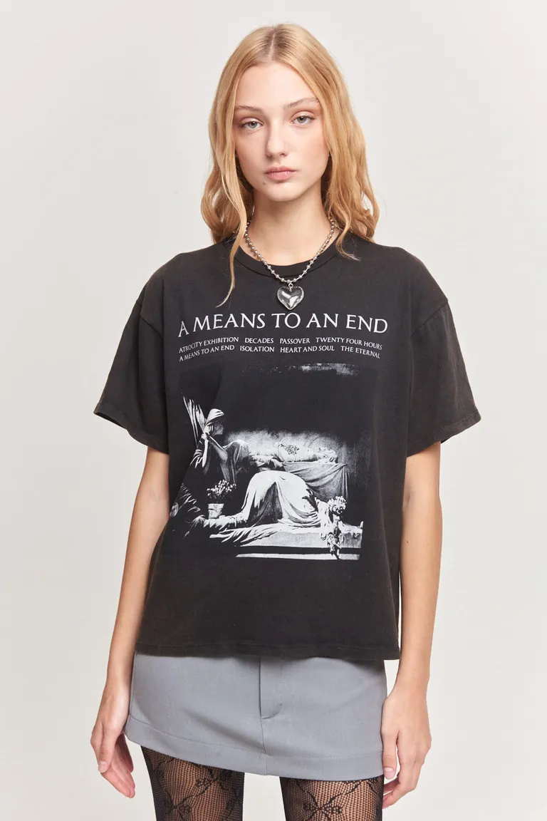 Remera de corte boxy en negro con estampa de Joy Division de 47 Street en Remeras para argentina