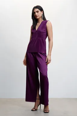 Pantalón palazzo plisado de Mango en Pantalones para argentina
