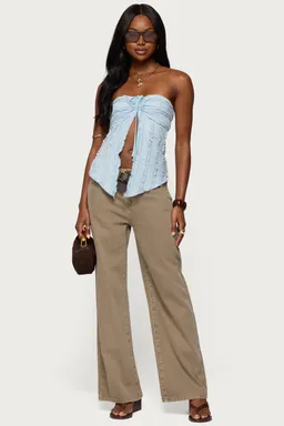 Top strapless texturizado con volados de Edikted en Tops para argentina