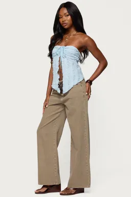 Top strapless texturizado con volados de Edikted en Tops para argentina