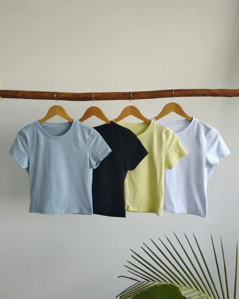 Remera de algodón básica con cuello redondo para mujeres de Lemmon en Remeras para argentina