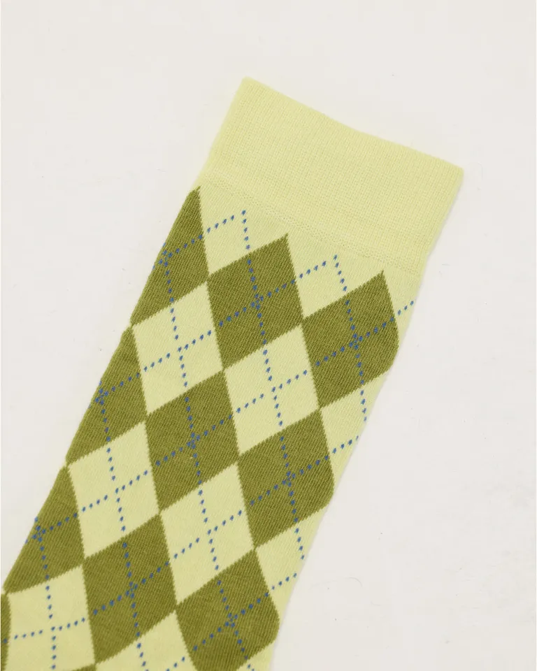 Soquetes Luigi: Diseño a rombos en tonos verdes para un look elegante y sofisticado de Blue Sheep en Ropa Interior y Medias para argentina