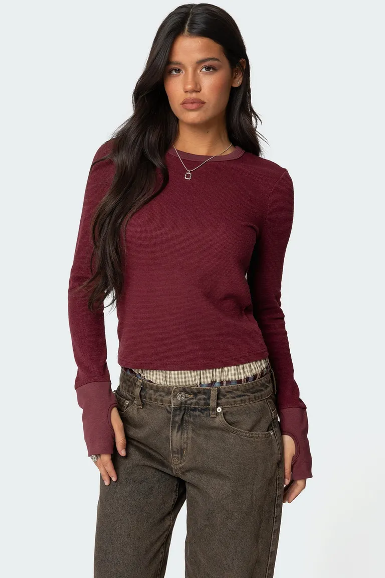Remera manga larga waffle de Edikted en Buzos y Sweaters para argentina