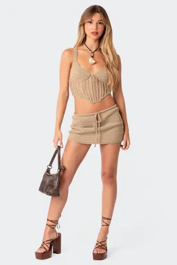 Mini falda crochet baeside de Edikted en Shorts para argentina