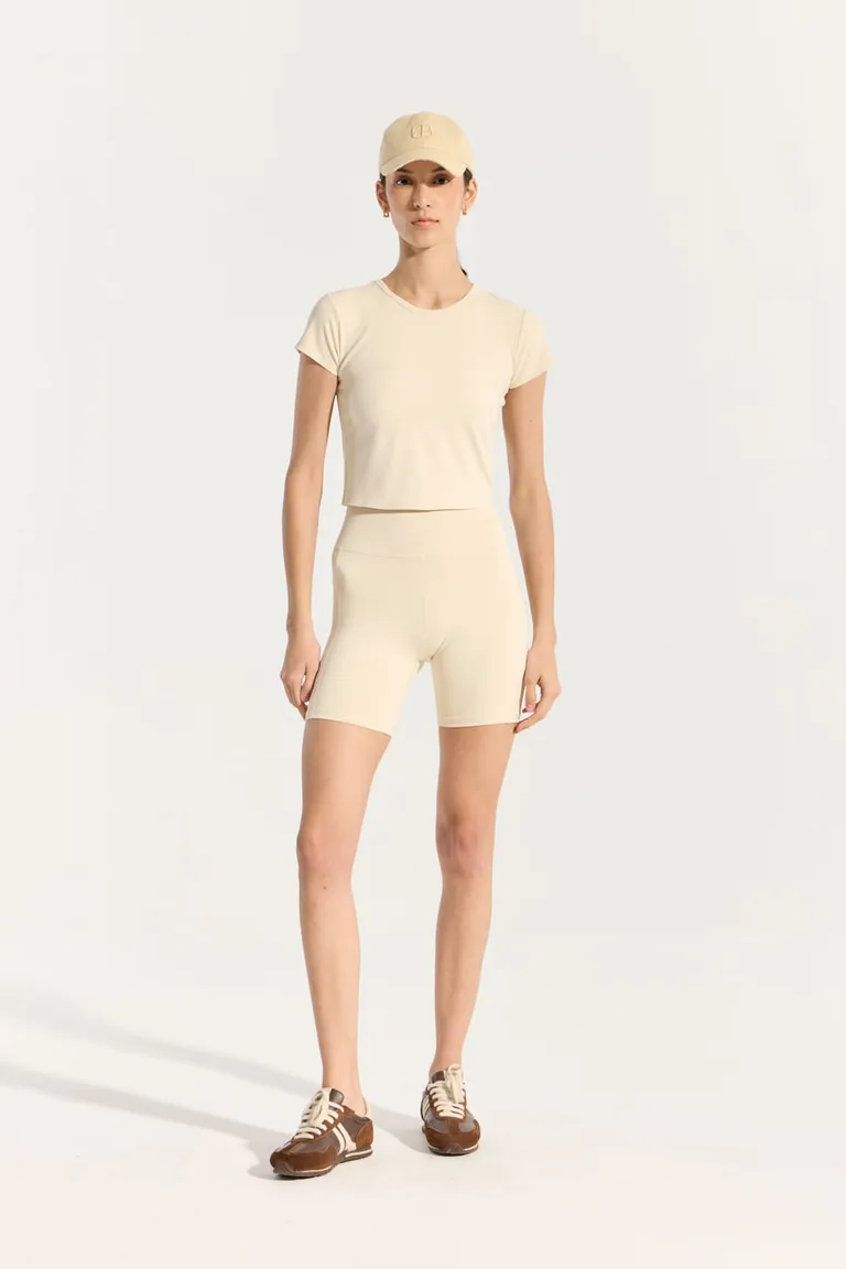 Remera de manga corta en tela de punto cómoda y versátil para mujer de Portsaid en Remeras para argentina