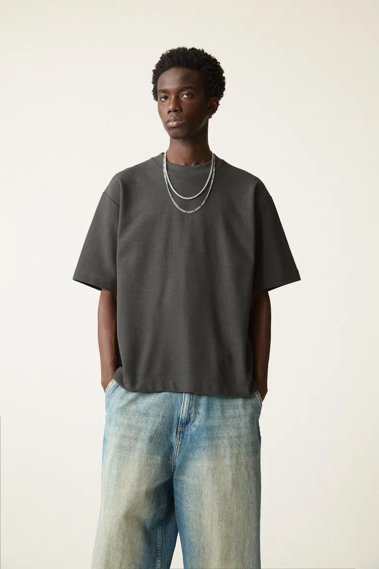 Sudadera manga corta texturada de Pull&Bear en Remeras y Polos para argentina