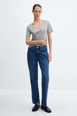 Camiseta algodón cuello pico de Mango en Remeras para argentina