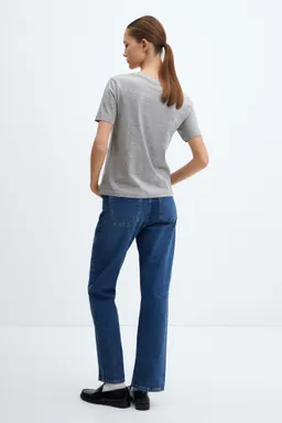 Camiseta algodón cuello pico de Mango en Remeras para argentina
