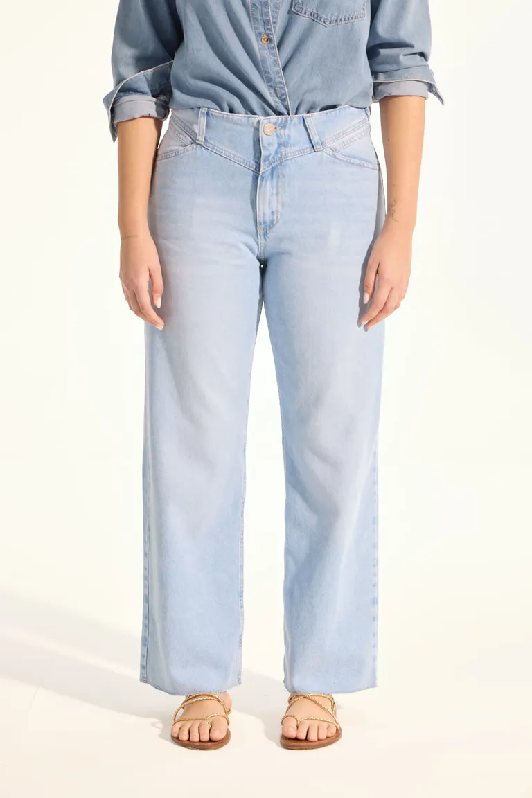 Pantalón de corte recto con detalle de recorte en V en la cintura de Portsaid en Pantalones para argentina