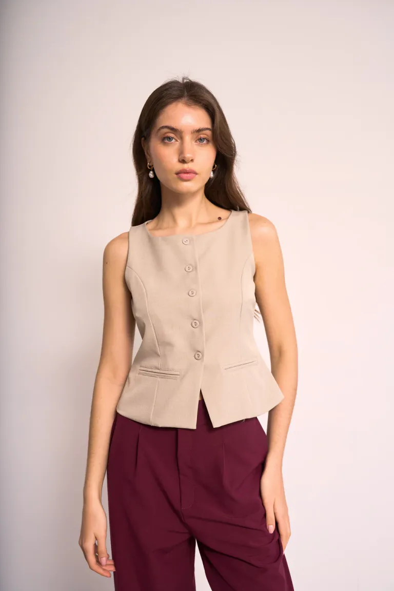 Chaleco de tela de sastrero con bolsillos laterales para mujer de Lemmon en Chalecos para argentina