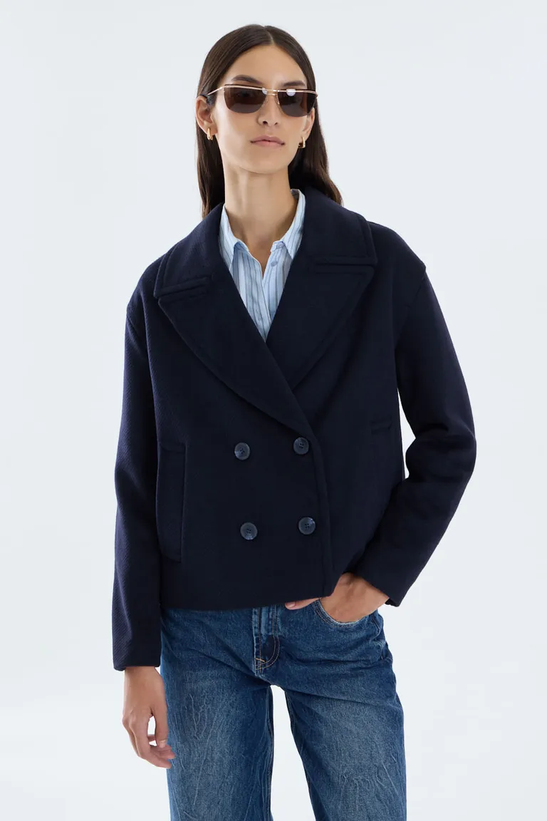 Chaquetón corto con solapas y doble abotonadura frontal de estilo clásico de Portsaid en Chaquetas para argentina