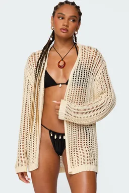 Cardigan crochet oversize darcee de Edikted en Buzos y Sweaters para argentina