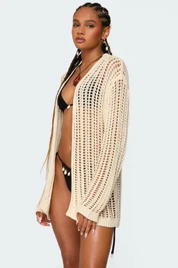 Cardigan crochet oversize darcee de Edikted en Buzos y Sweaters para argentina