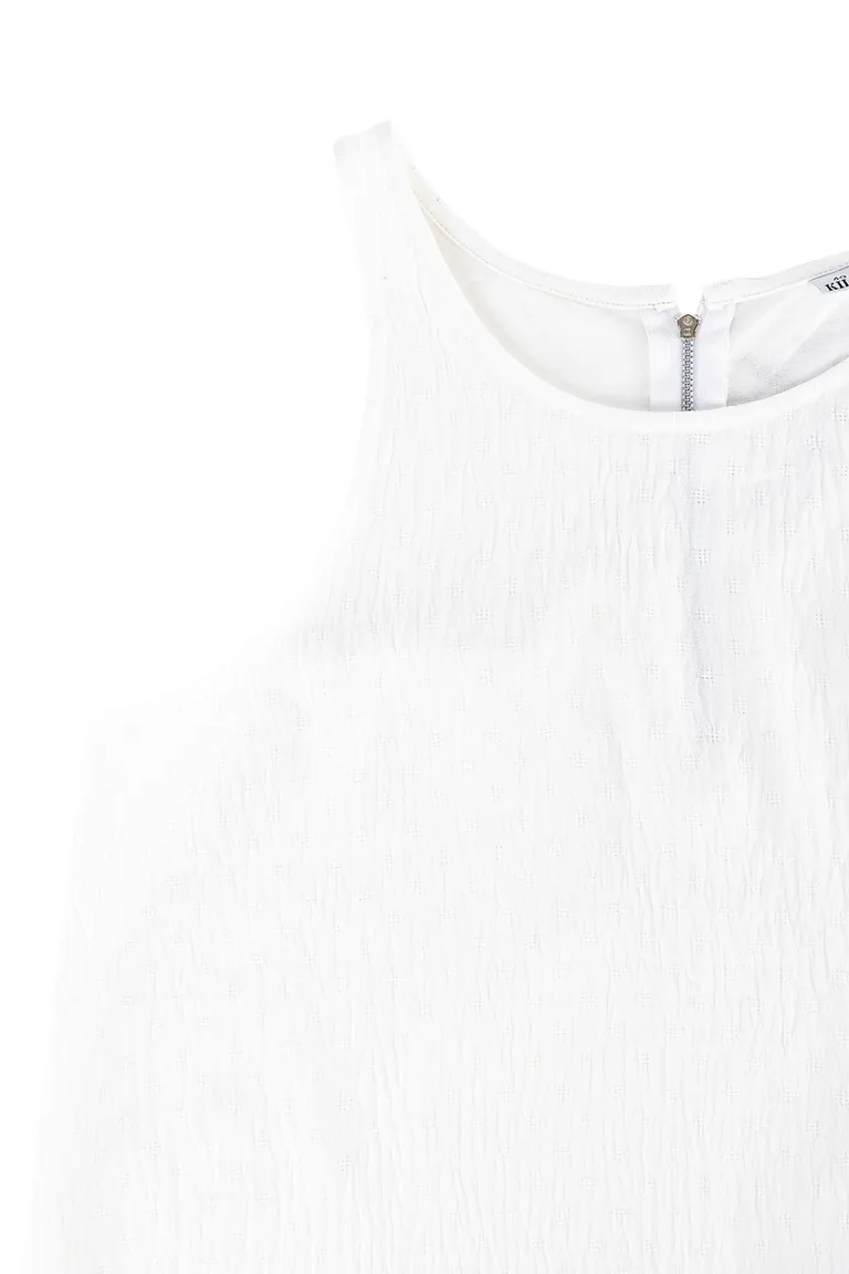 Remera de algodón blanca con detalles de tejido plano en el delantero y cierre en la espalda de Kill en Remeras para argentina