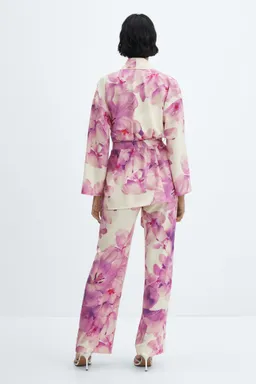 Pantalón recto estampado floral de Mango en Pantalones para argentina