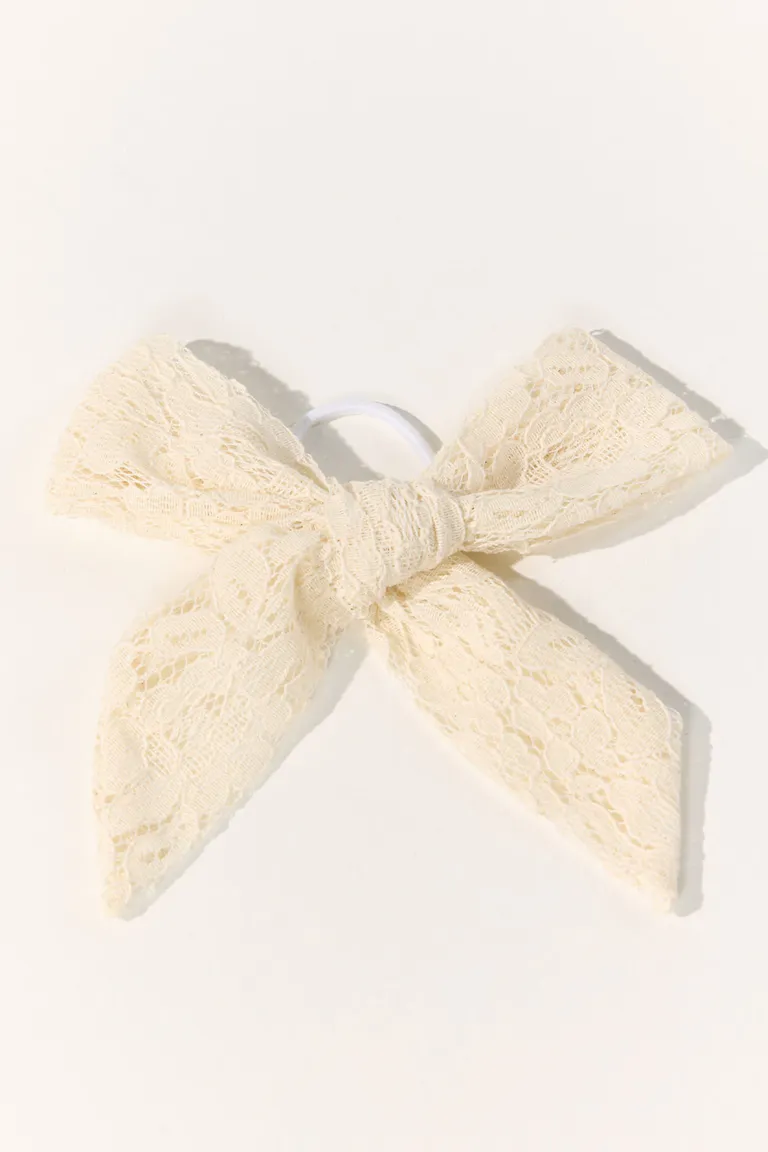 Scrunchie moño con lazo grande de encaje y elástico para peinados de Cuesta Blanca en Bufandas y Pañuelos para argentina