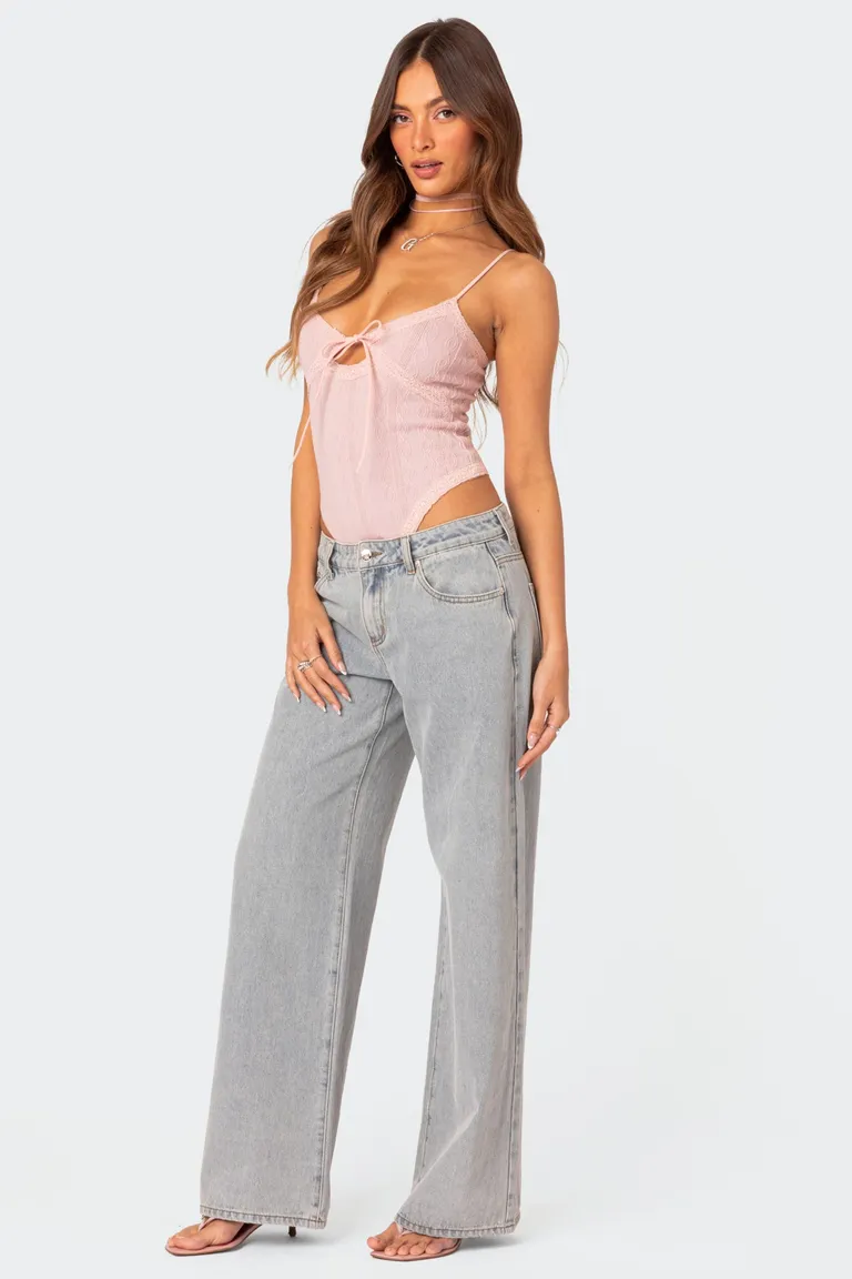 Body tejido con aberturas encaje de Edikted en Bodies para argentina