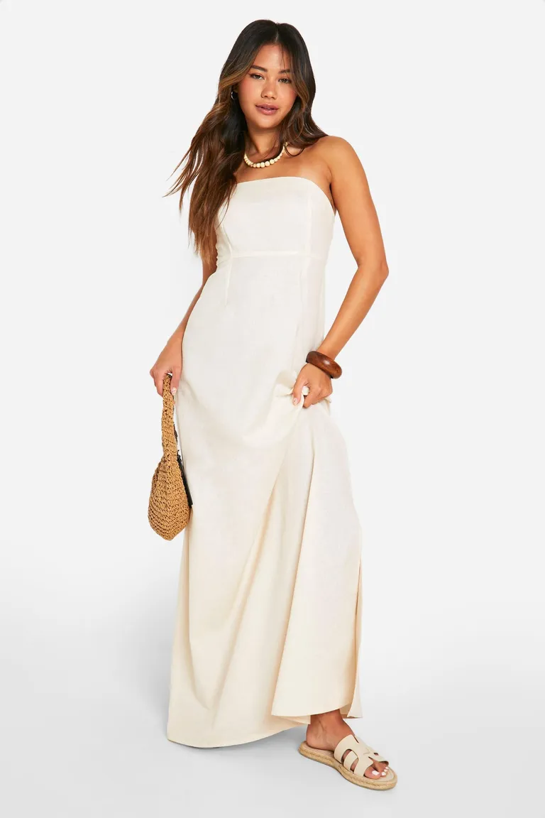 Maxi vestido bandeau lino de Boohoo en Vestidos para argentina