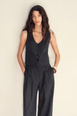 Chaleco traje mezcla lino de Mango en Chalecos para argentina