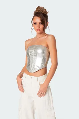 Corset metálico cuero sintético mabel de Edikted en Tops para argentina