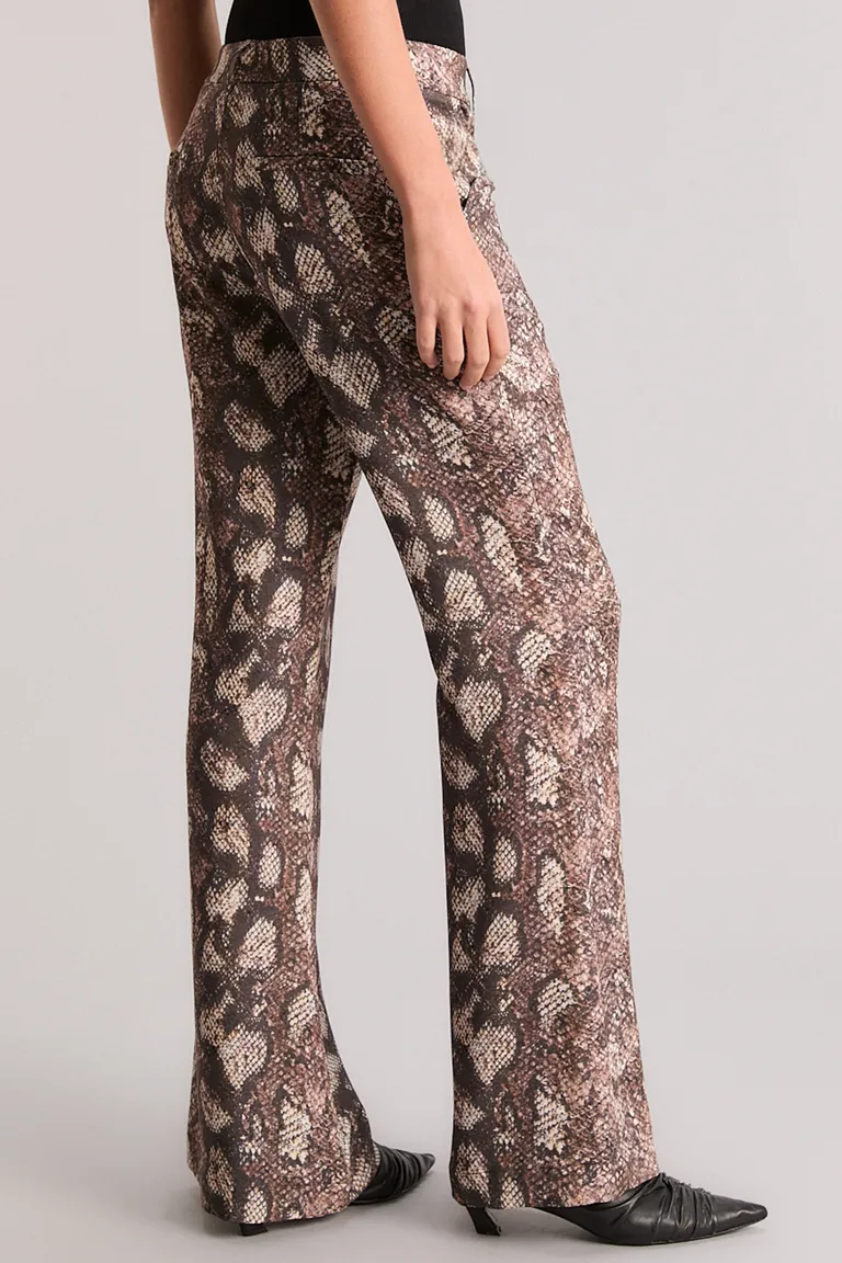 Pantalón flare con estampado de piel de serpiente para mujer de Kosiuko en Pantalones para argentina