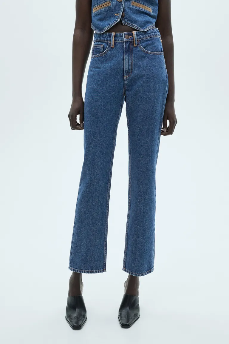 Jeans rectos detalles contraste de Mango en Pantalones para argentina