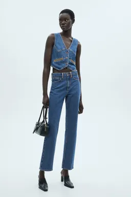 Jeans rectos detalles contraste de Mango en Pantalones para argentina