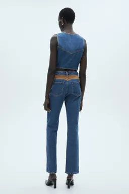 Jeans rectos detalles contraste de Mango en Pantalones para argentina