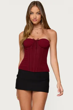 Corset guinivere fruncido strapless de Edikted en Tops para argentina