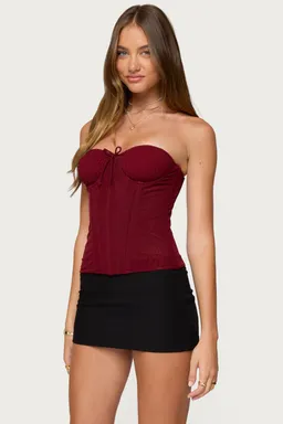 Corset guinivere fruncido strapless de Edikted en Tops para argentina