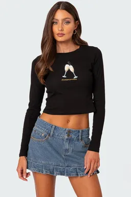Remera manga larga champagne problems de Edikted en Remeras para argentina