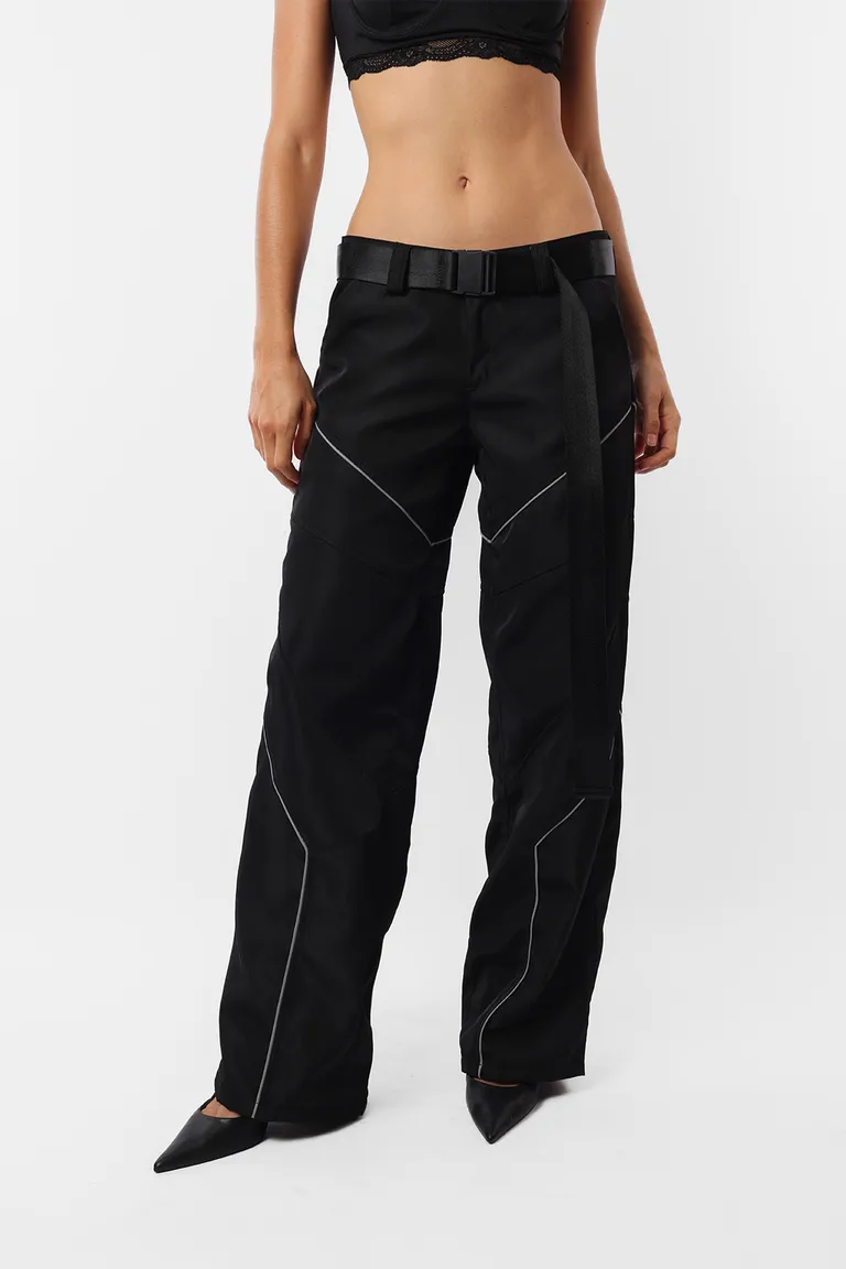 Pantalón de corte recto con detalles de recortes y cinturón de Top White en Pantalones para argentina