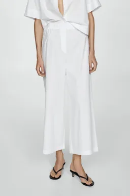 Pantalón wideleg algodón de Mango en Pantalones para argentina