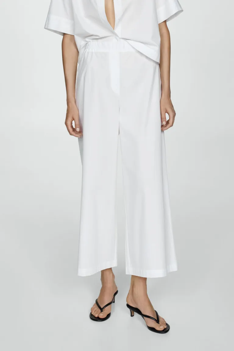 Pantalón wideleg algodón de Mango en Pantalones para argentina