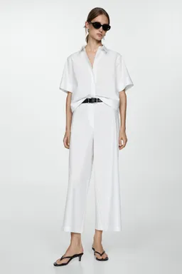 Pantalón wideleg algodón de Mango en Pantalones para argentina