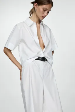 Pantalón wideleg algodón de Mango en Pantalones para argentina