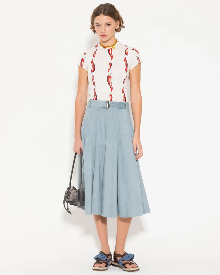 Elegante Falda Midi en Gris con Aplicaciones Distintivas de Jazmin Chebar en Faldas para argentina