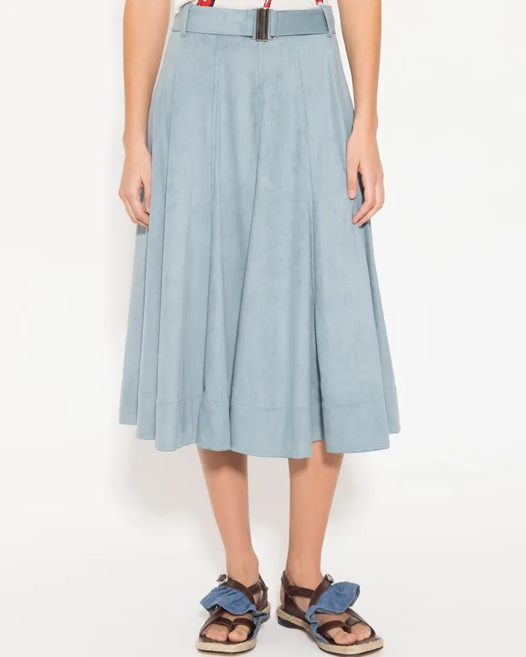 Elegante Falda Midi en Gris con Aplicaciones Distintivas de Jazmin Chebar en Faldas para argentina