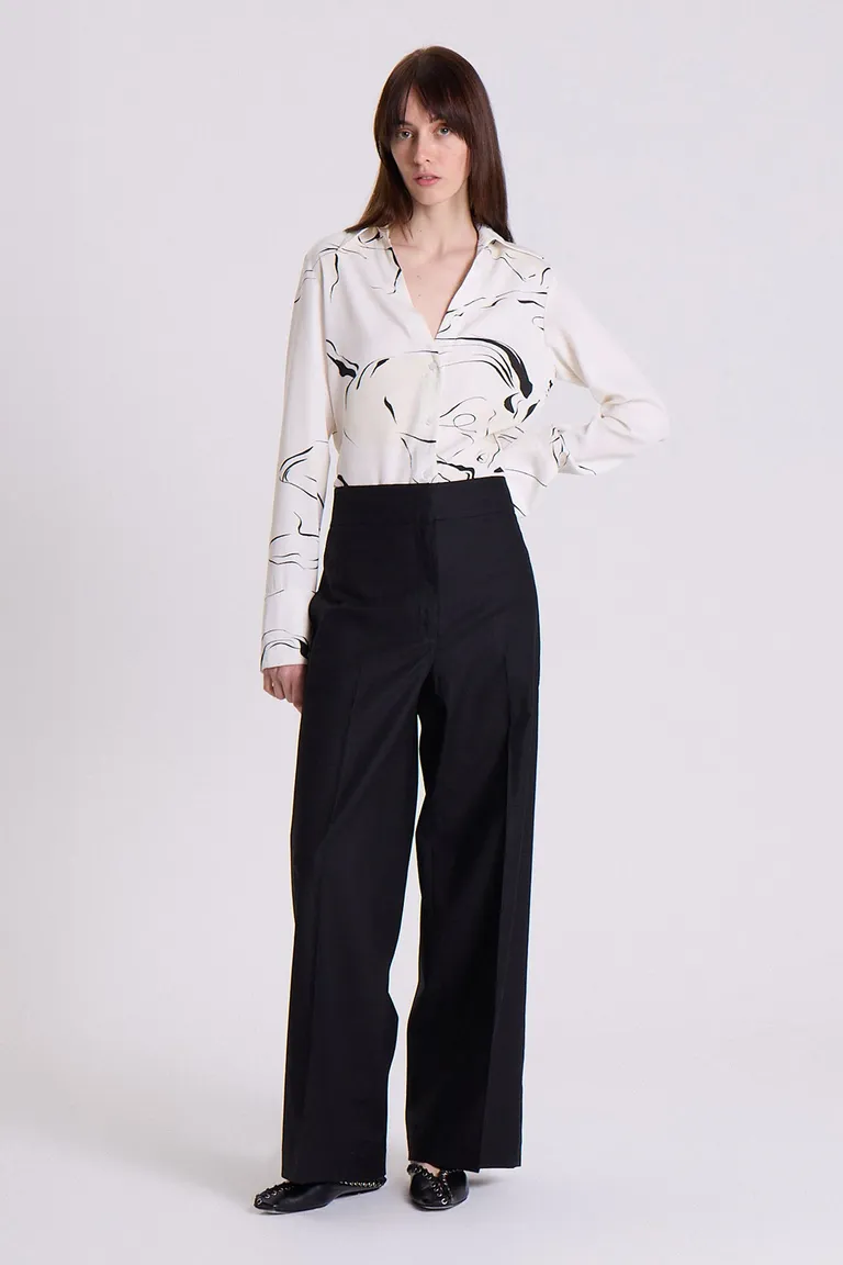 Pantalón de lino y algodón de corte recto y diseño elegante para mujer de Maria Cher en Pantalones para argentina