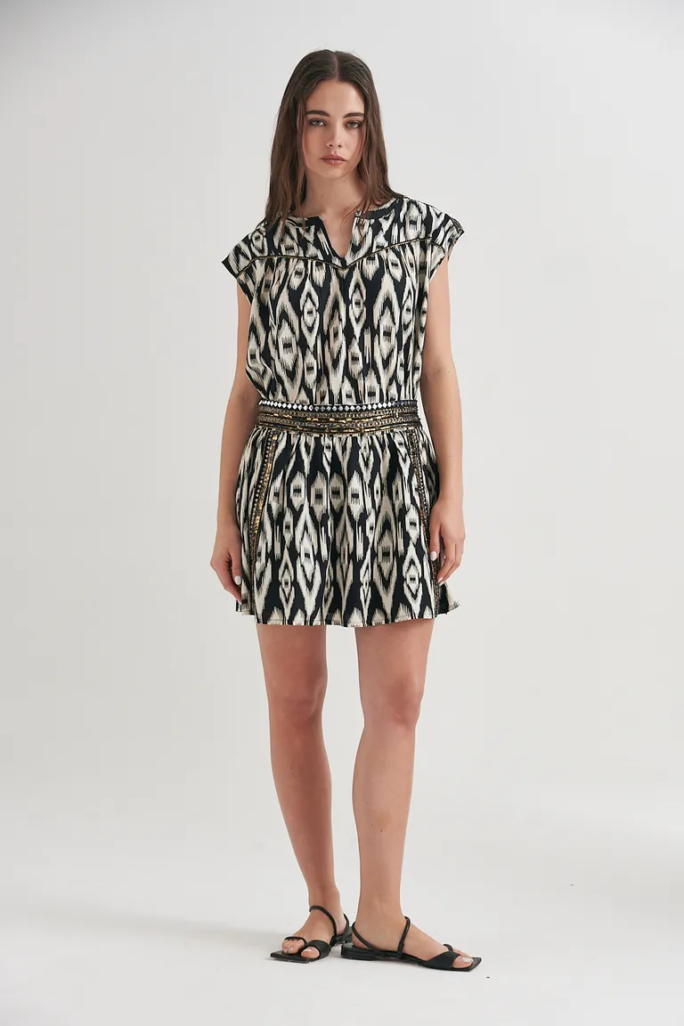 Minifalda de estampado geométrico con detalles brillantes de Sweet en Faldas para argentina