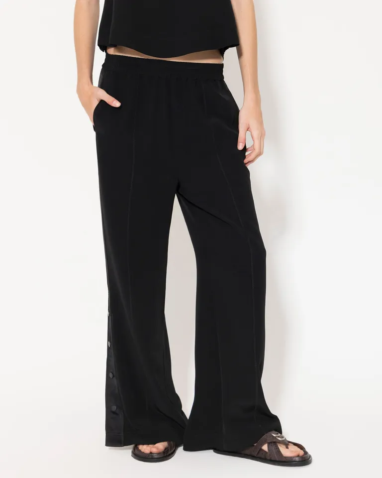 Pantalón de Seda de Pierna Ancha en Color Negro para Mujer de Jazmin Chebar en Pantalones para argentina