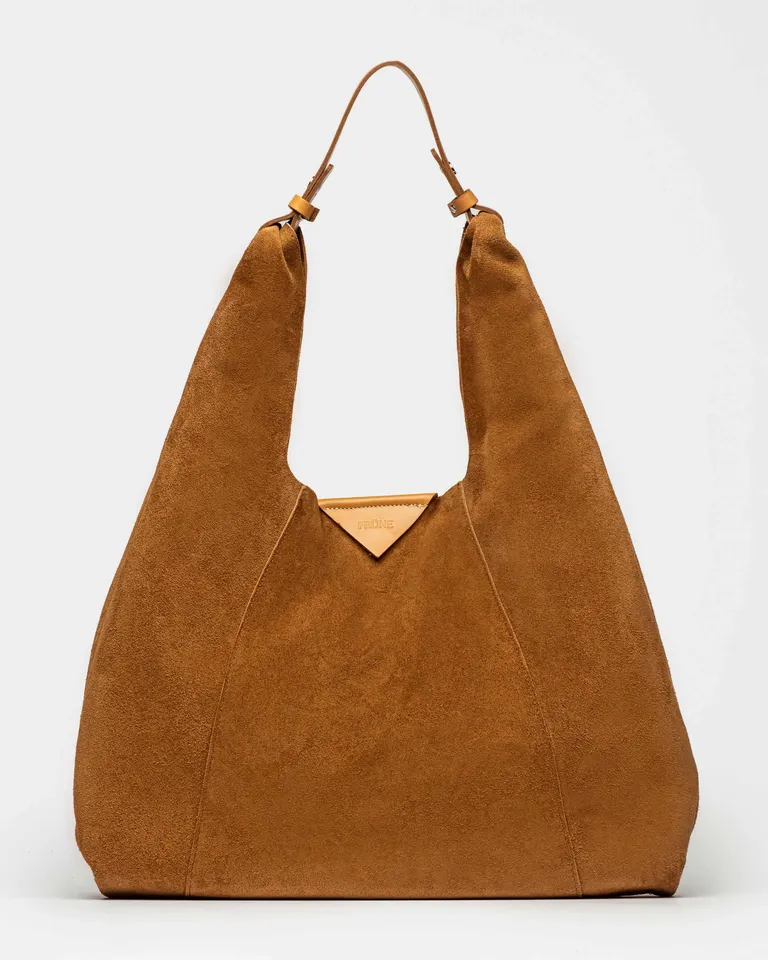 Bolso de gamuza marrón con asa superior - Práctico y elegante compañero de moda de Prüne en Bolsos y Carteras para argentina