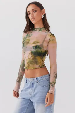 Top manga larga malla neon serenade de Peppermayo en Tops para argentina