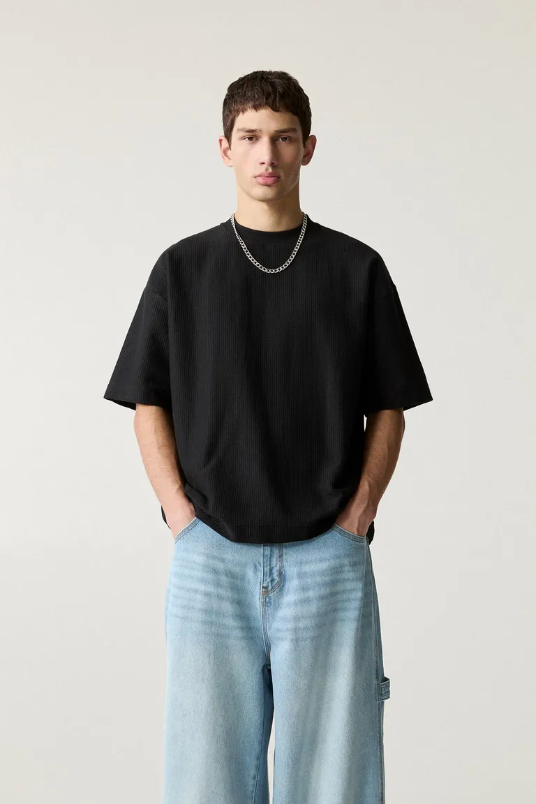 Sudadera manga corta texturada de Pull&Bear en Remeras y Polos para argentina