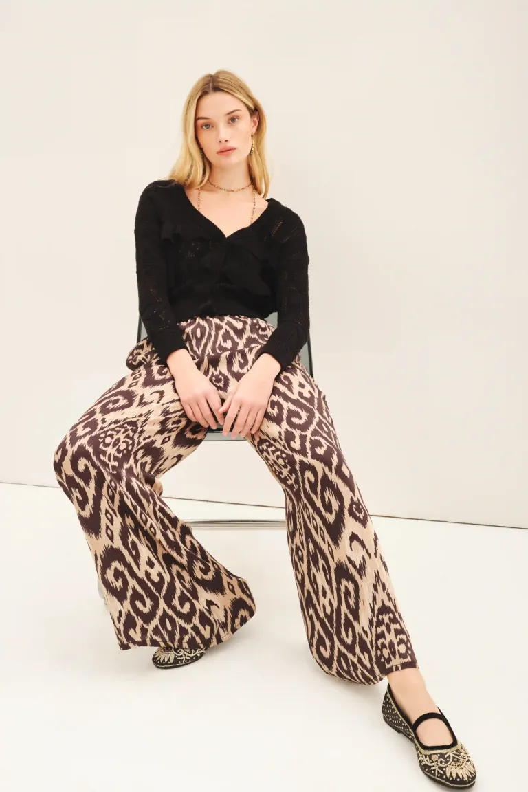 Pantalón palazzo de estilo estampado y estética fluida de Rapsodia en Pantalones para argentina
