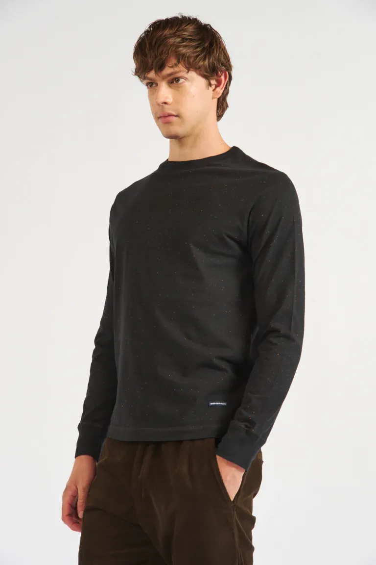 Remera manga larga de corte relajado con cuello redondo y textura sutil de Bensimon en Remeras y Polos para argentina